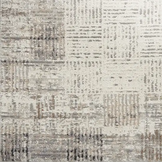 Gray Abstract Power Loom Runner Rug Photo 5