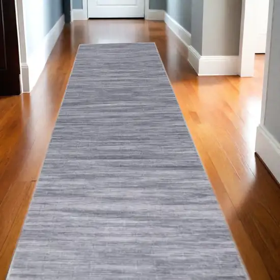 Gray Abstract Power Loom Washable Non Skid Runner Rug Photo 1