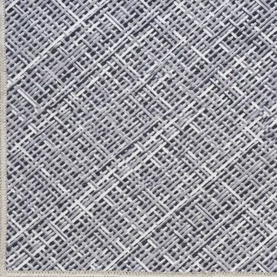 Gray Abstract Power Loom Washable Non Skid Runner Rug Photo 6