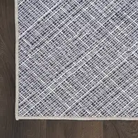 Photo of Gray Abstract Power Loom Washable Non Skid Runner Rug