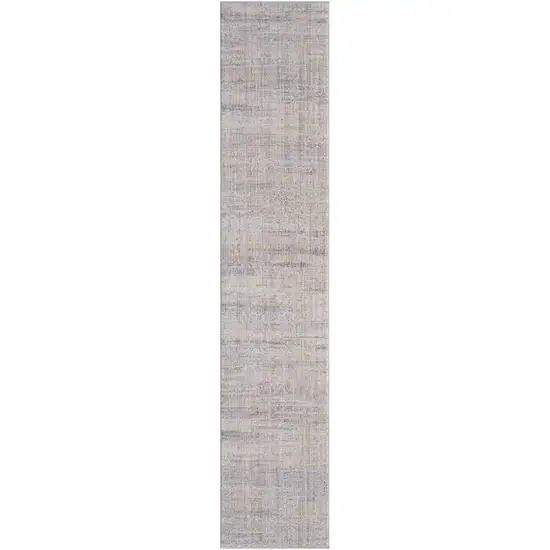 Gray Abstract Runner Rug Photo 1