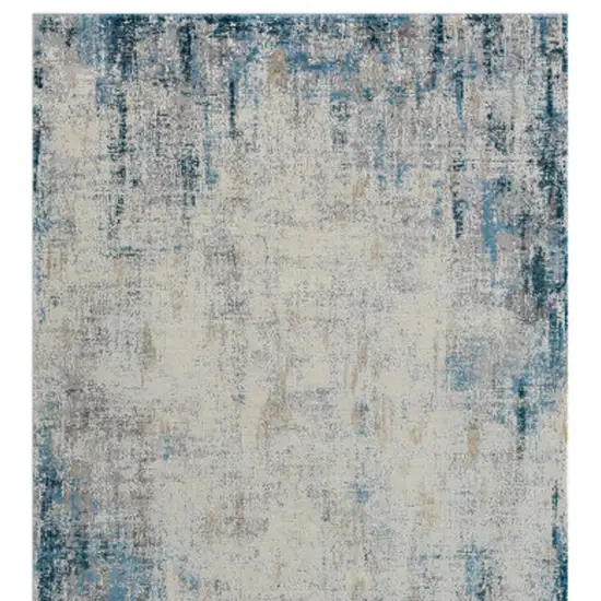 Gray Abstract Runner Rug Photo 8