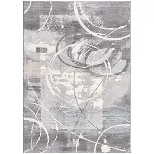 Photo of Gray Abstract Splatter Area Rug