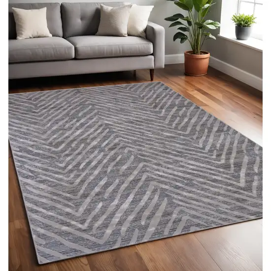 Gray Abstract Area Rug Photo 1