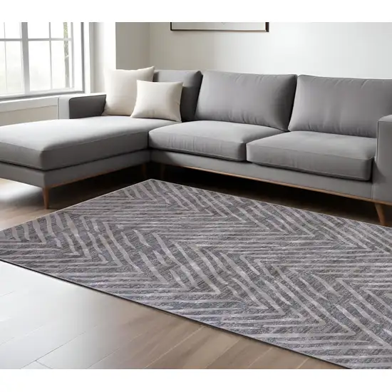 Gray Abstract Area Rug Photo 1