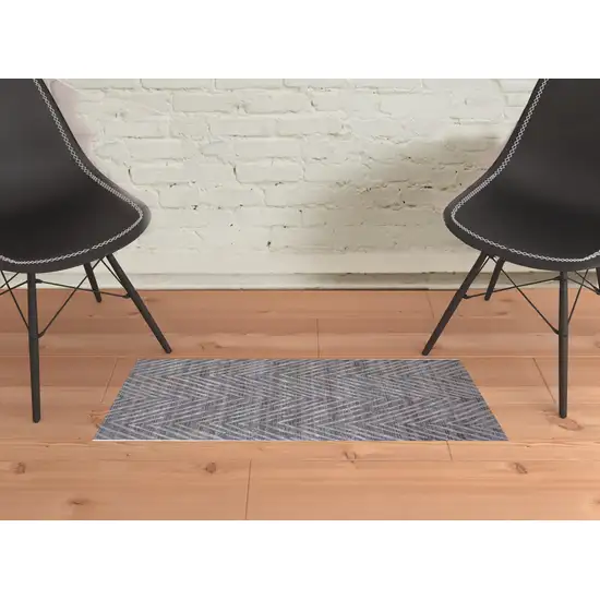 Gray Abstract Stain Resistant Area Rug Photo 2