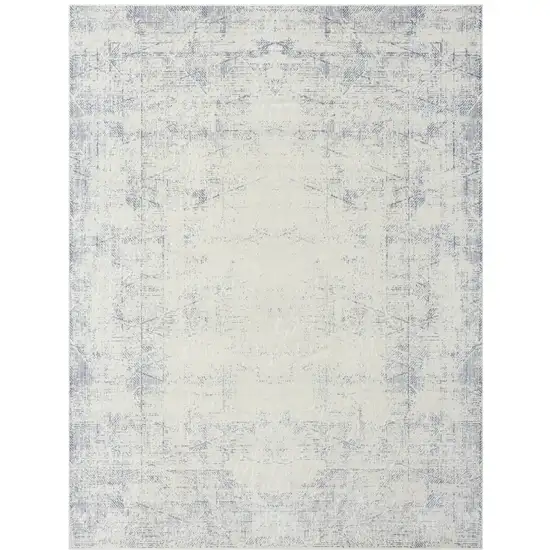 Gray Abstract Washable Non Skid Area Rug Photo 1