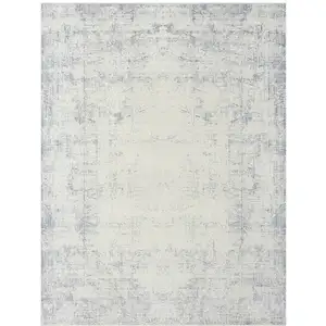 Photo of Gray Abstract Washable Non Skid Area Rug