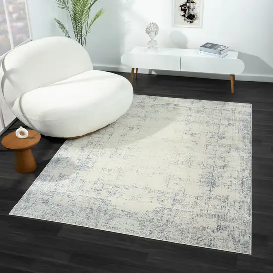 Gray Abstract Washable Non Skid Area Rug Photo 6