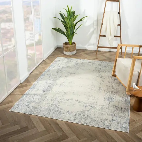 Gray Abstract Washable Non Skid Area Rug Photo 8