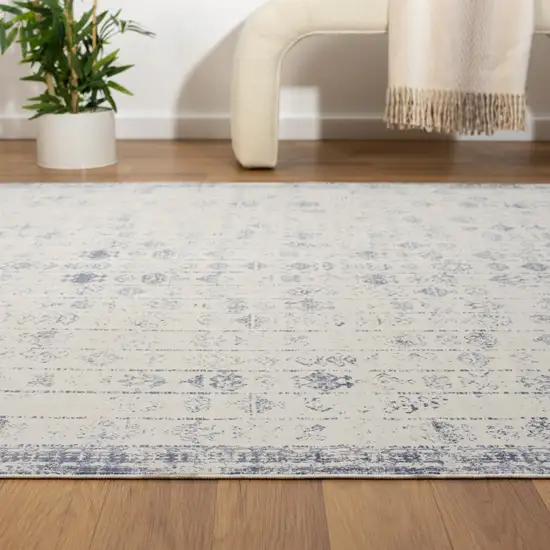 Gray Abstract Washable Non Skid Area Rug Photo 6