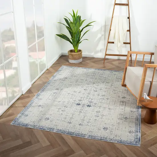 Gray Abstract Washable Non Skid Area Rug Photo 5