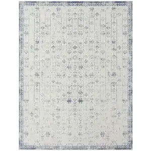 Photo of Gray Abstract Washable Non Skid Area Rug