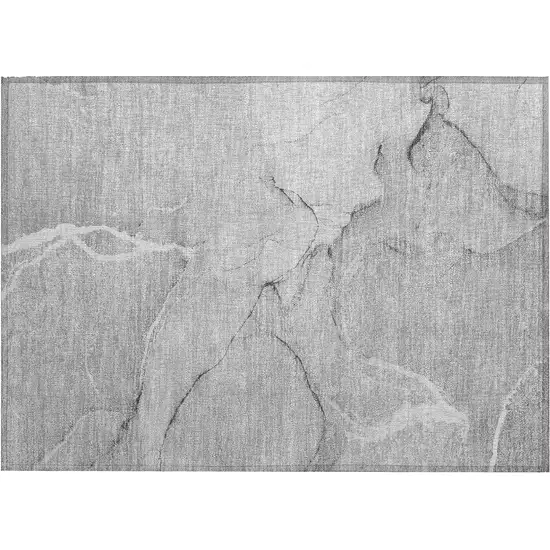 Gray Abstract Washable Non Skid Indoor Outdoor Area Rug Photo 2