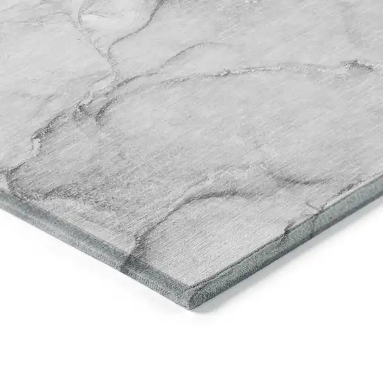 Gray Abstract Washable Non Skid Indoor Outdoor Area Rug Photo 5