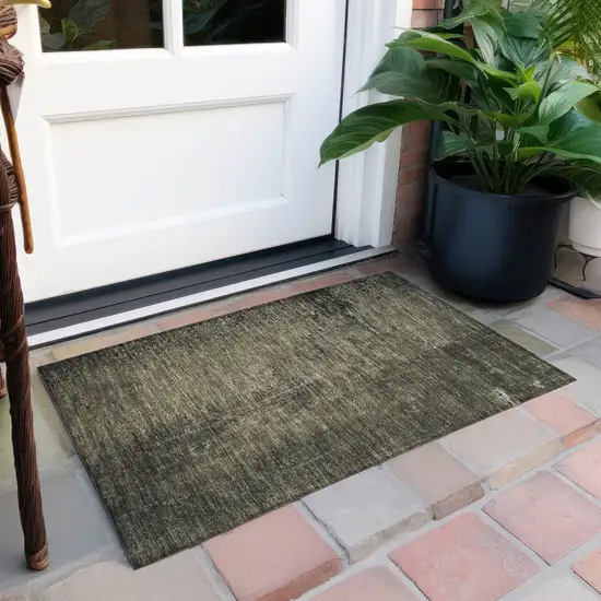 Gray Abstract Washable Non Skid Indoor Outdoor Area Rug Photo 6