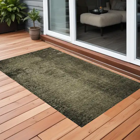 Gray Abstract Washable Non Skid Indoor Outdoor Area Rug Photo 2