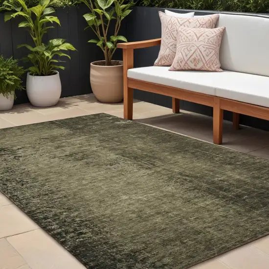 Gray Abstract Washable Non Skid Indoor Outdoor Area Rug Photo 1