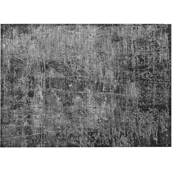 Gray Abstract Washable Non Skid Indoor Outdoor Area Rug Photo 4