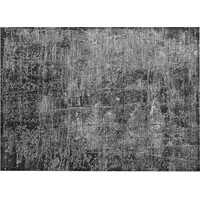 Photo of Gray Abstract Washable Non Skid Indoor Outdoor Area Rug