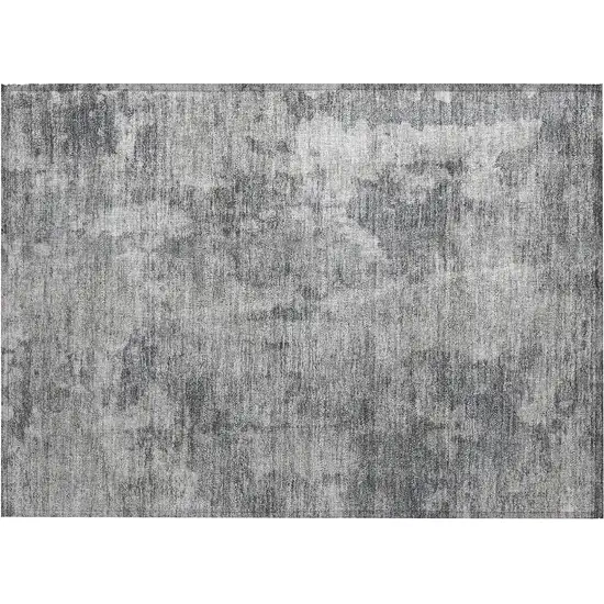 Gray Abstract Washable Non Skid Indoor Outdoor Area Rug Photo 2