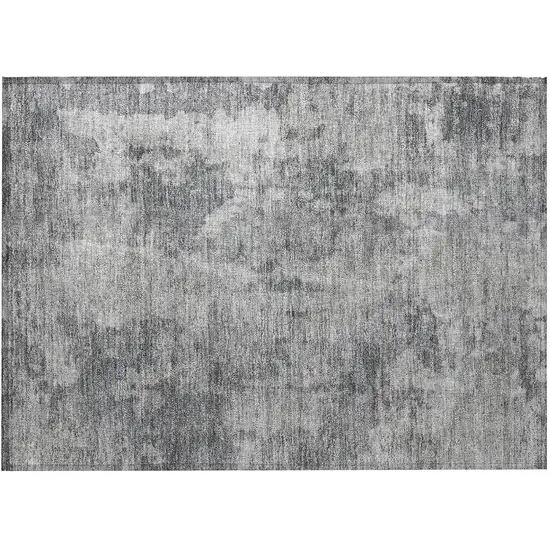 Gray Abstract Washable Non Skid Indoor Outdoor Area Rug Photo 5