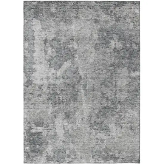 Gray Abstract Washable Non Skid Indoor Outdoor Area Rug Photo 2