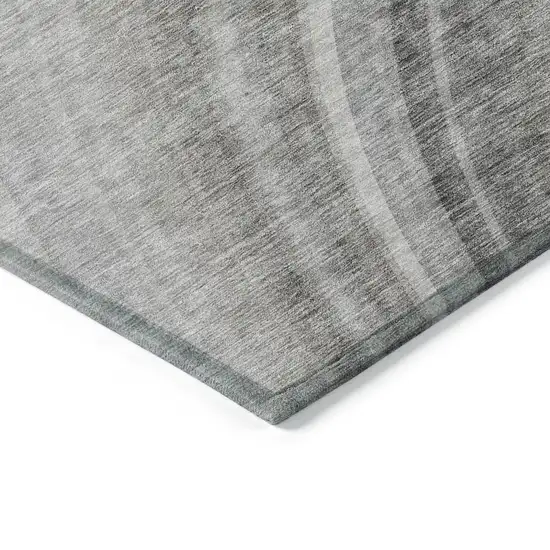 Gray Abstract Washable Non Skid Indoor Outdoor Area Rug Photo 4