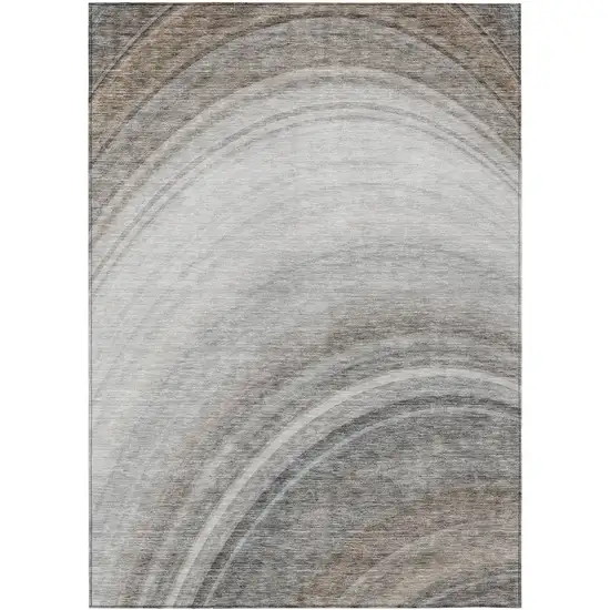 Gray Abstract Washable Non Skid Indoor Outdoor Area Rug Photo 2