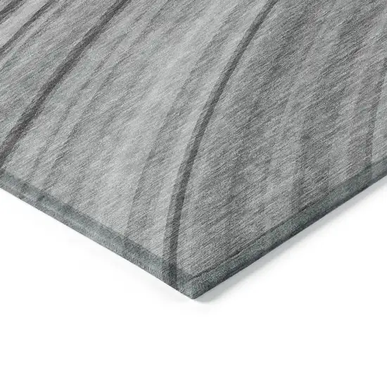 Gray Silver And Ivory Abstract Washable Indoor Outdoor Area Rug Photo 5