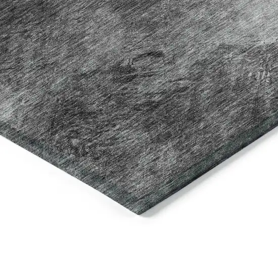 Gray Abstract Washable Non Skid Indoor Outdoor Area Rug Photo 5