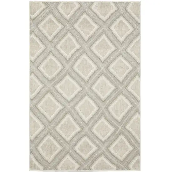 Gray And Beige Diamond Area Rug Photo 2