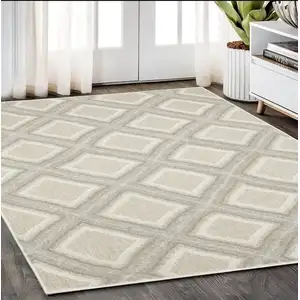 Photo of Gray And Beige Diamond Area Rug