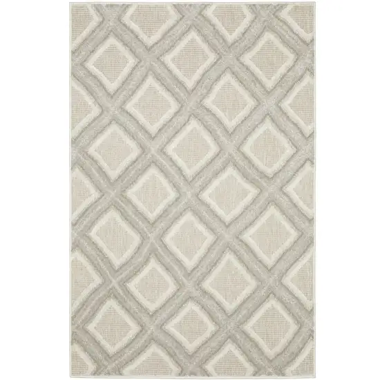 Gray And Beige Diamond Area Rug Photo 4