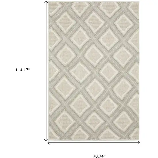 Gray And Beige Diamond Area Rug Photo 3