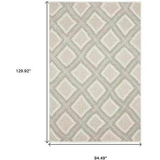 Gray And Beige Diamond Area Rug Photo 3