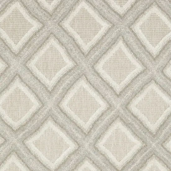 Gray And Beige Diamond Area Rug Photo 6