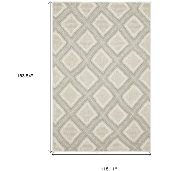 Gray And Beige Diamond Area Rug Photo 3