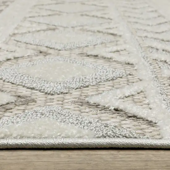 Gray And Beige Tribal Area Rug Photo 6