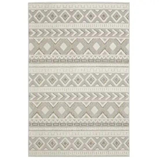 Gray And Beige Tribal Area Rug Photo 1