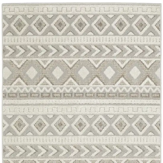 Gray And Beige Tribal Area Rug Photo 2