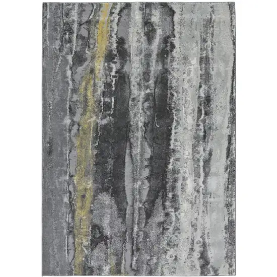 Gray And Black Abstract Stain Resistant Area Rug Photo 1