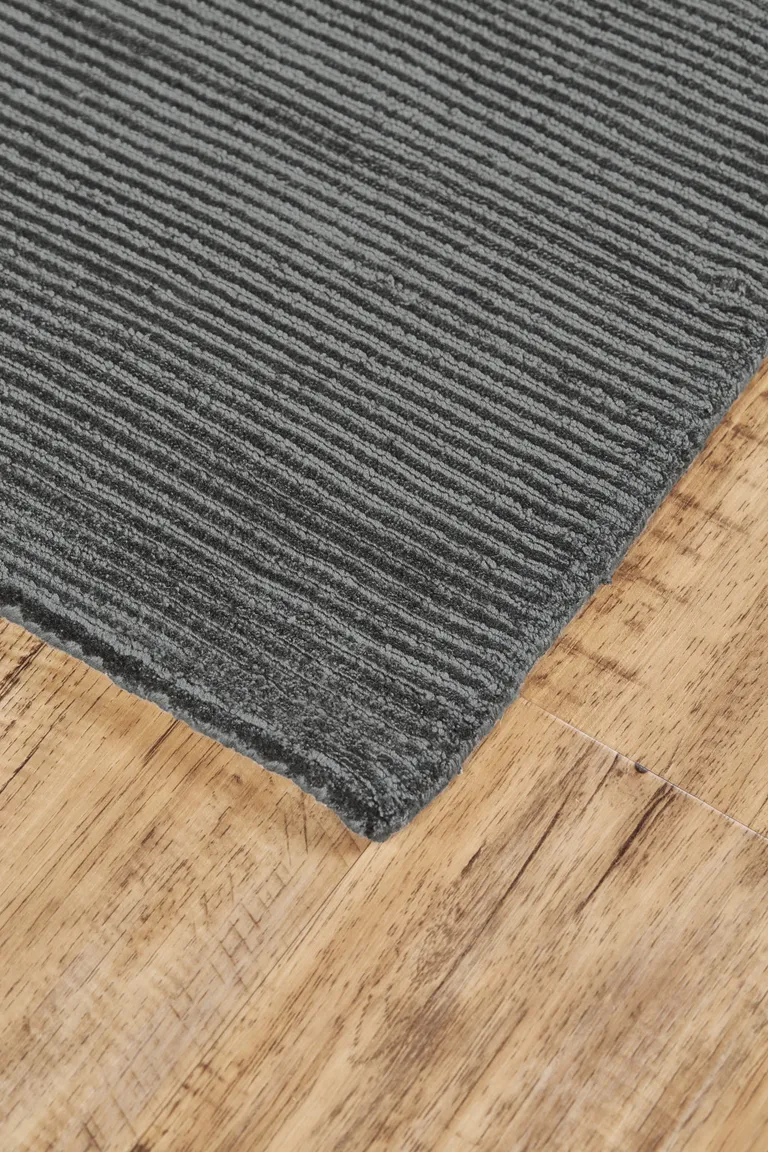 Gray And Black Hand Woven Area Rug Photo 4