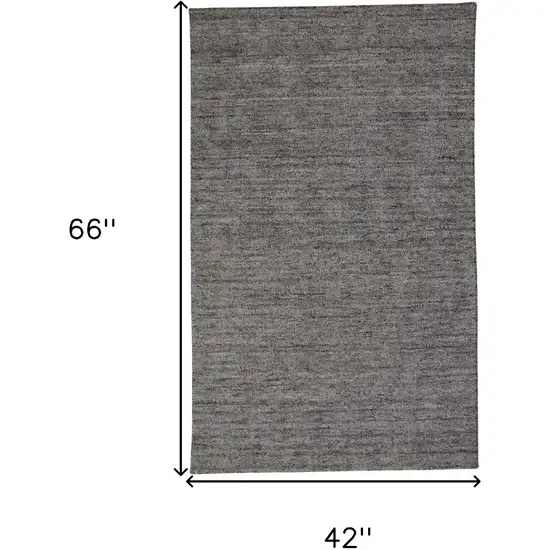 Gray and Black Hand Woven Area Rug Photo 3