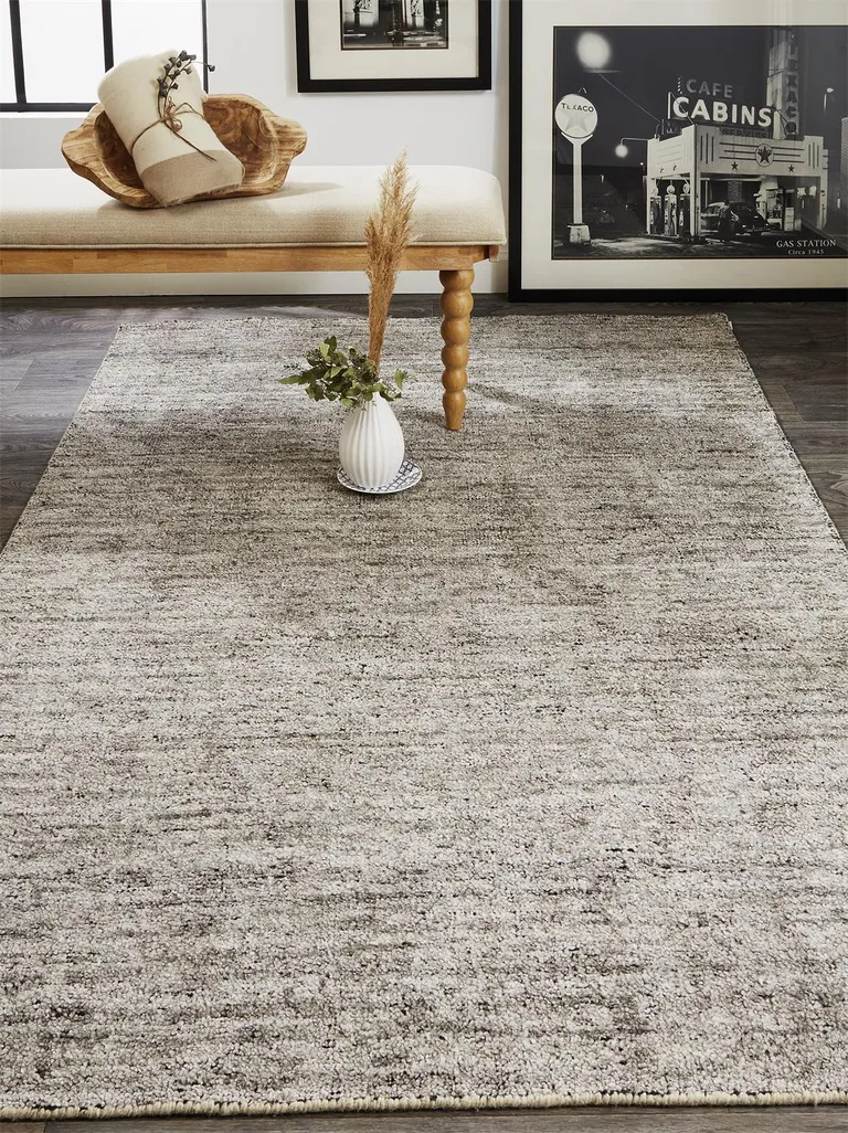 Gray And Black Hand Woven Area Rug Photo 2