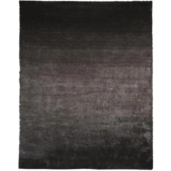 Gray And Black Shag Tufted Handmade Area Rug Photo 1