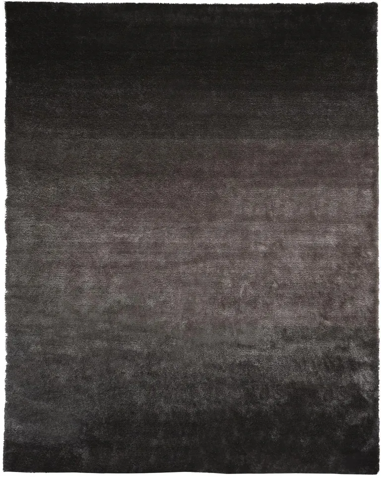 Gray And Black Shag Tufted Handmade Area Rug Photo 1