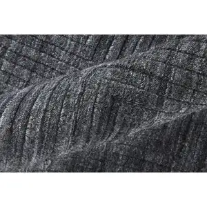 Photo of Gray And Black Striped Hand Woven Area Rug