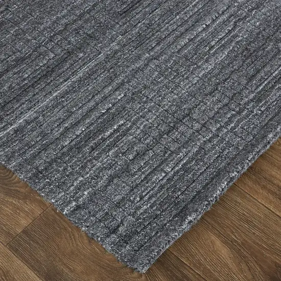 Gray And Black Striped Hand Woven Area Rug Photo 5