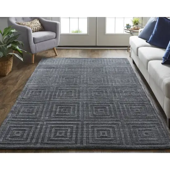 Gray And Black Striped Hand Woven Area Rug Photo 8